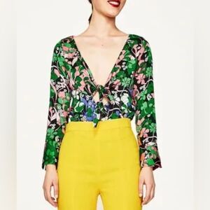 ZARA floral print bodysuit Medium